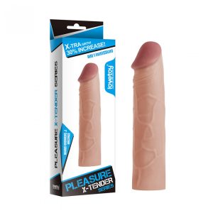 Lovetoy Pleasure X-Tender Realistik Penis Kılıfı - 2.5 Cm Uzatıcı ve %30 Kalınlaştırıcı Etkili