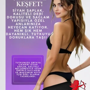 Siyah Deri BDSM Şaplak (Spanking Paddle) - Kaliteli ve Sağlam Tasarım