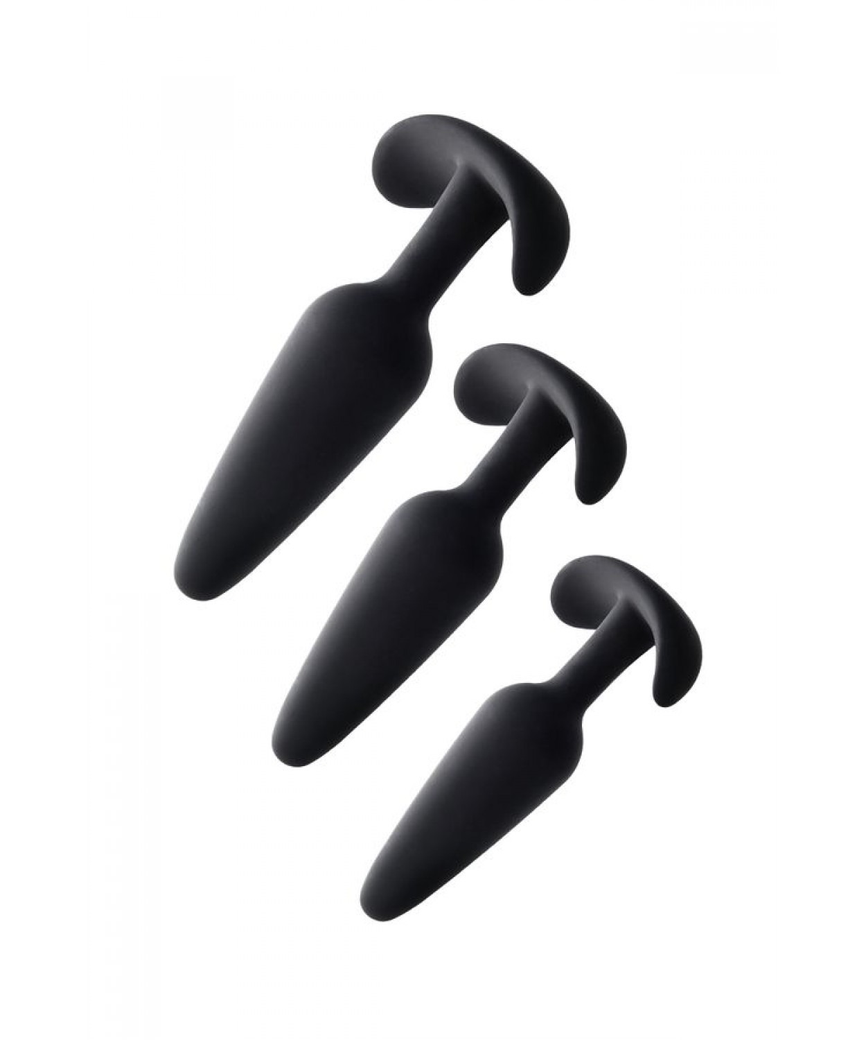 Silikon Anal Plug Seti 3'lü | Yumuşak Silikon, Siyah, 3 Farklı Boy 1 Silikon Anal Plug Seti 3'lü | Yumuşak Silikon, Siyah, 3 Farklı Boy