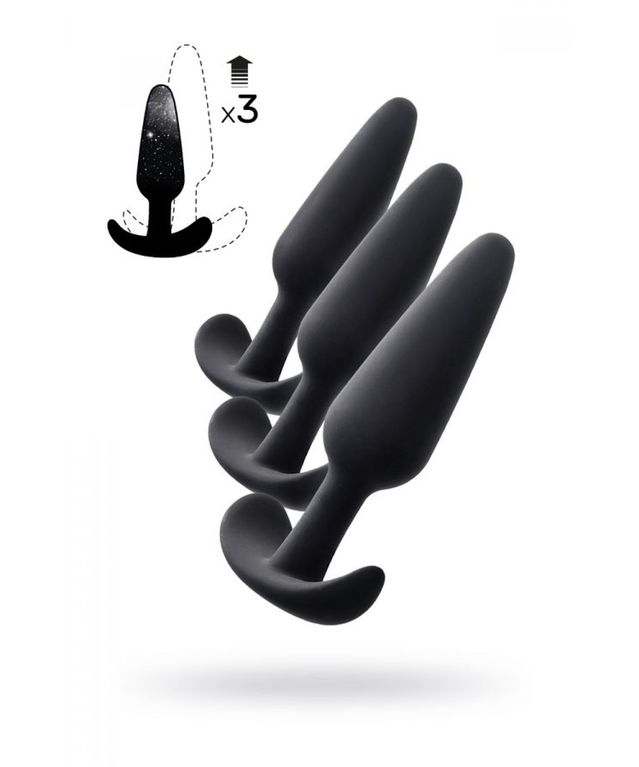 Silikon Anal Plug Seti 3'lü | Yumuşak Silikon, Siyah, 3 Farklı Boy 2 Silikon Anal Plug Seti 3'lü | Yumuşak Silikon, Siyah, 3 Farklı Boy - Görsel 2