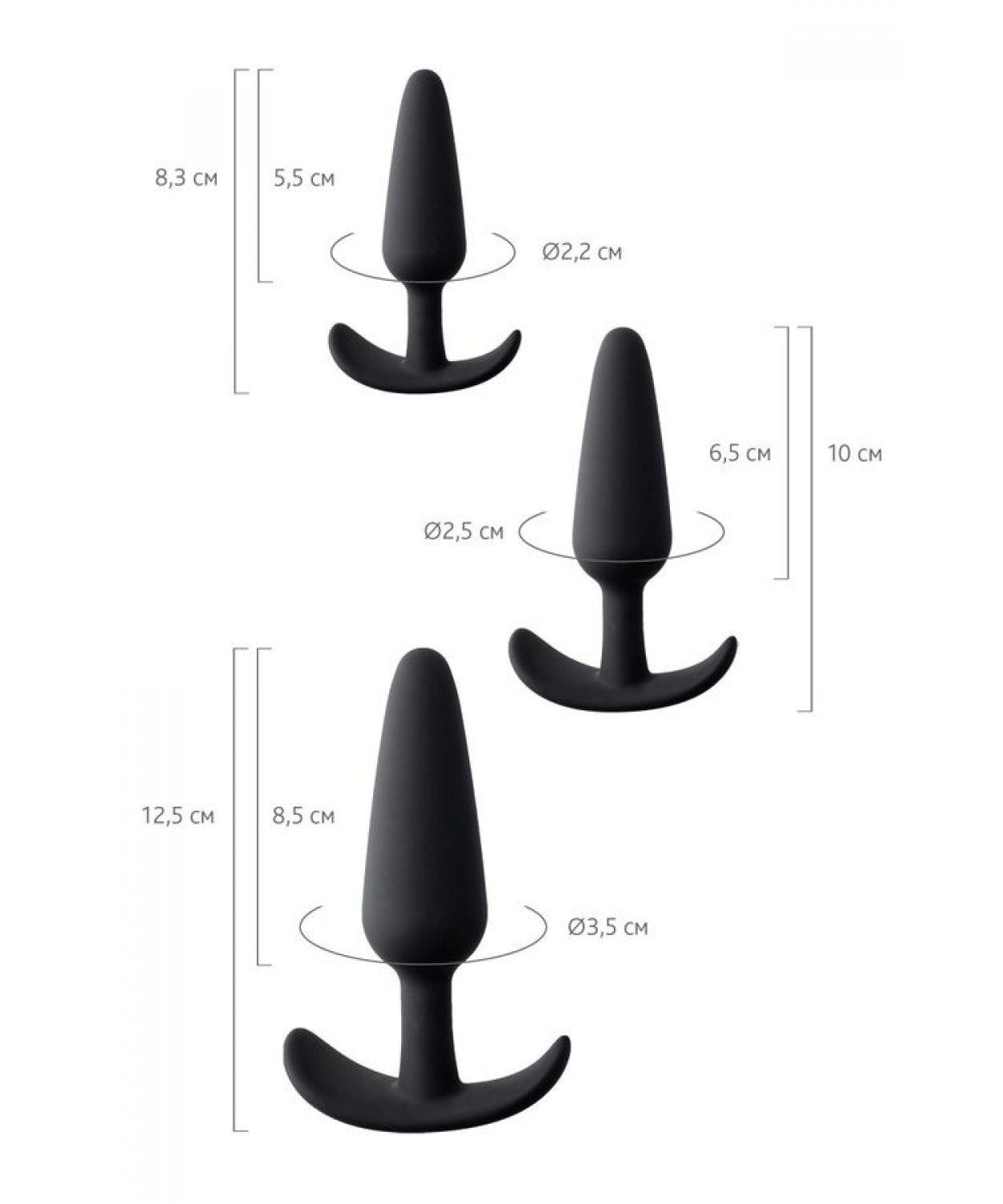 Silikon Anal Plug Seti 3'lü | Yumuşak Silikon, Siyah, 3 Farklı Boy 6 Silikon Anal Plug Seti 3'lü | Yumuşak Silikon, Siyah, 3 Farklı Boy - Görsel 6