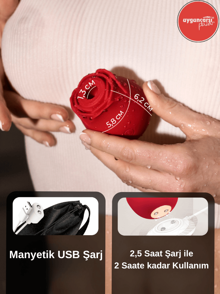 USB Şarjlı Rose Klitoral Uyarıcı | Silikon Gül Tasarımlı Emiş ve Titreşim Vibratörü 8 USB Şarjlı Rose Klitoral Uyarıcı | Silikon Gül Tasarımlı Emiş ve Titreşim Vibratörü - Görsel 8